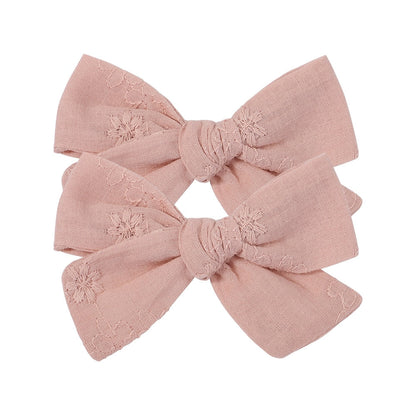 2Pcs/Set  Emma Bowknot Hair Clips