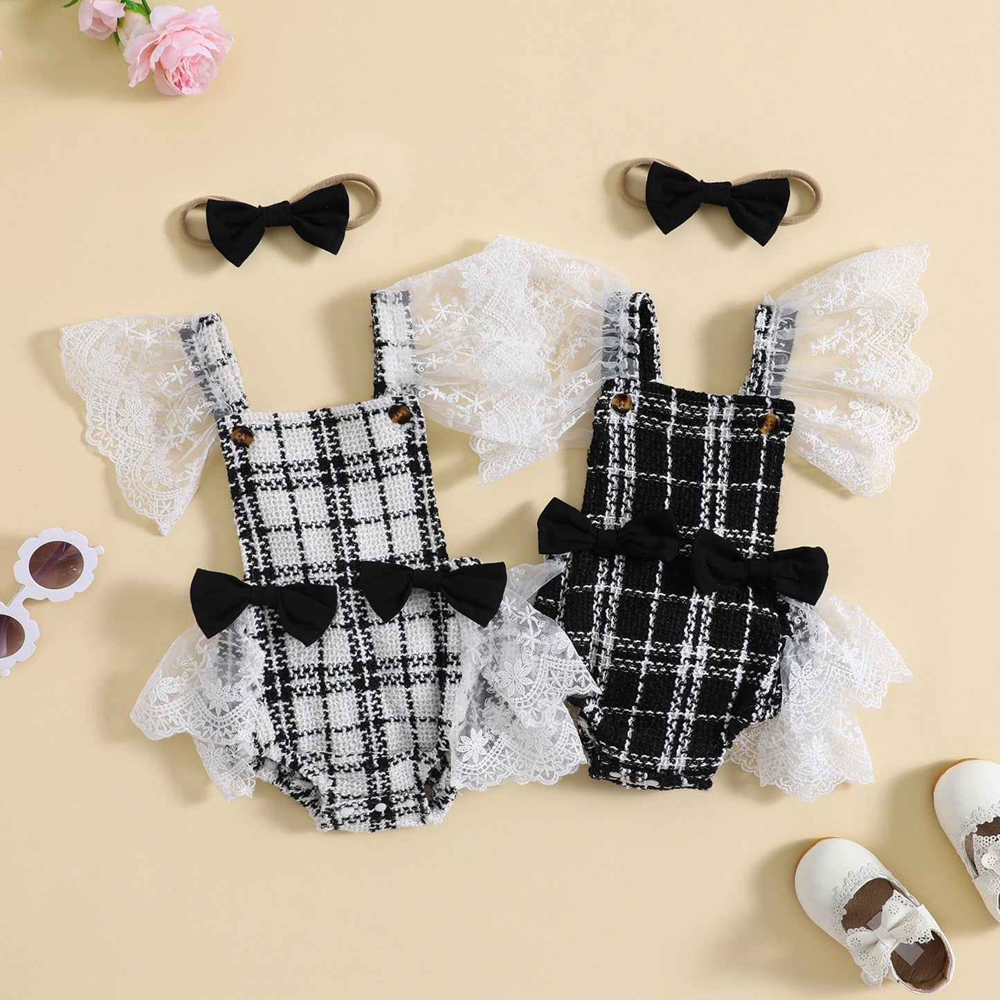 Bow Plaid Bodysuit