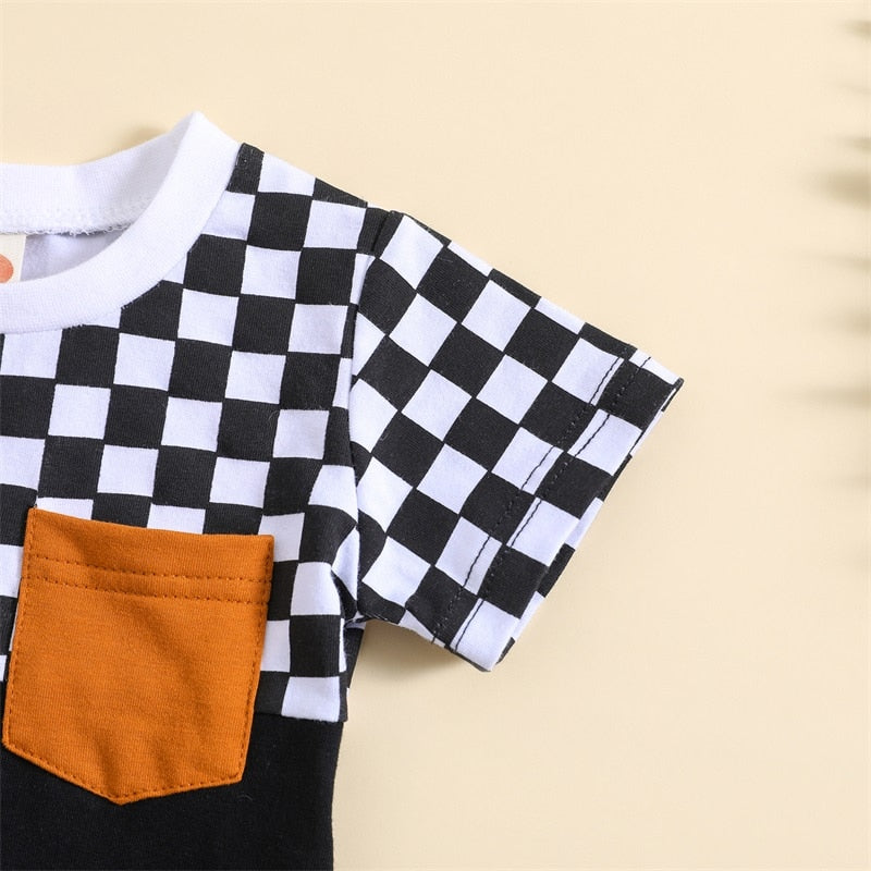 Checkered Short Sleeve Children's Set