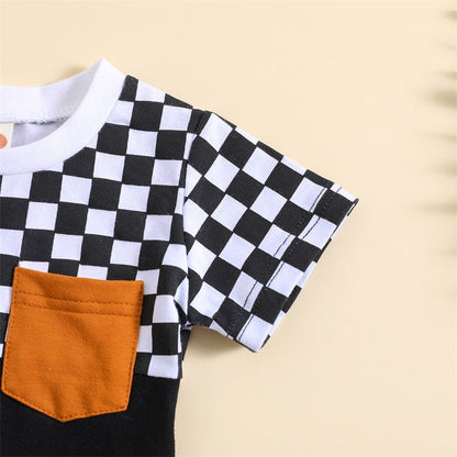 Checkered Short Sleeve Children's Set