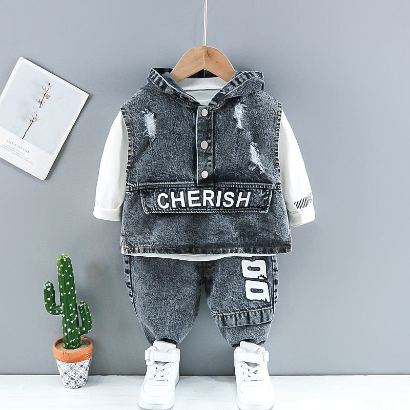 Children Denim Clothes  3pcs/sets Toddler  Sportswear