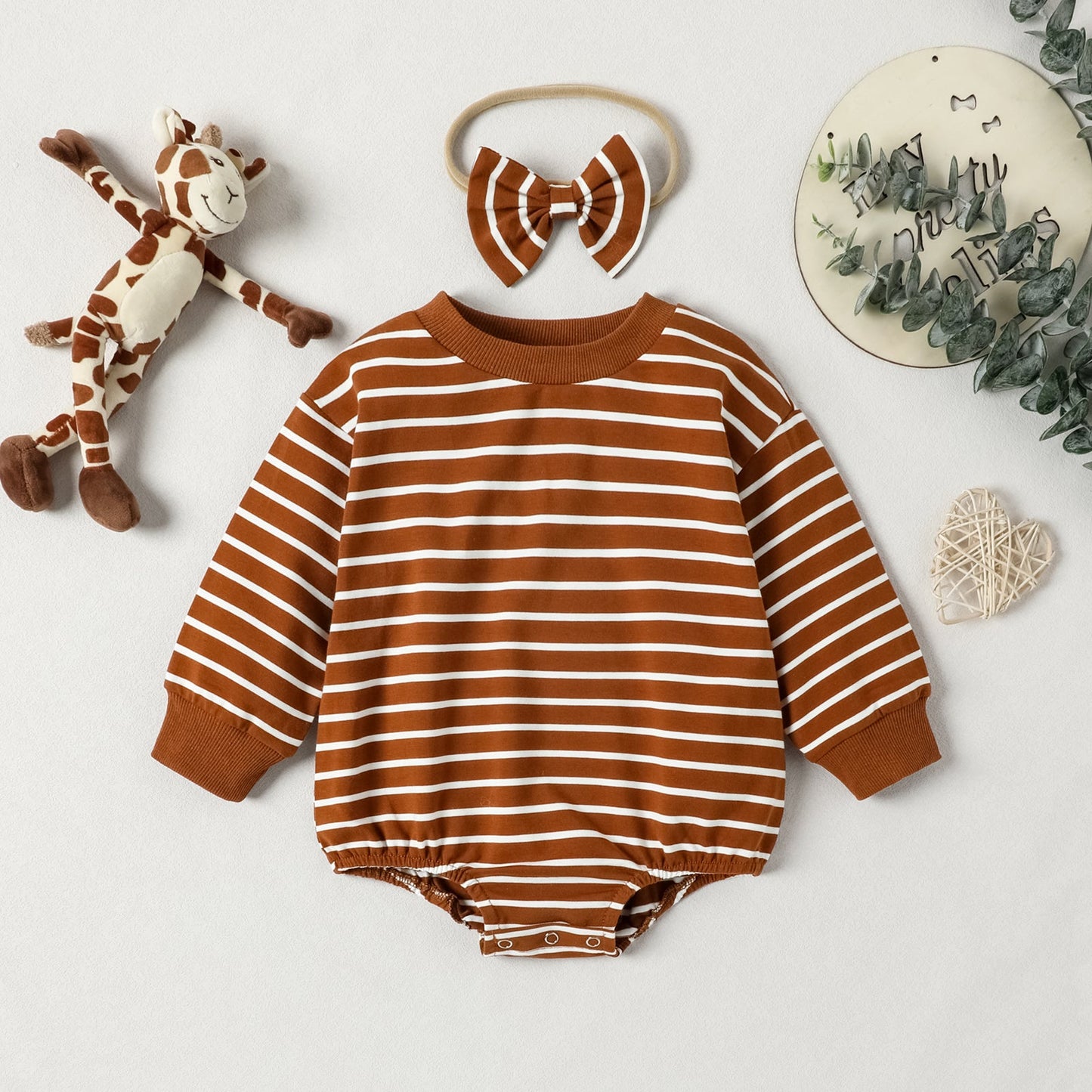 Bodysuit Brown Stripes + Belt