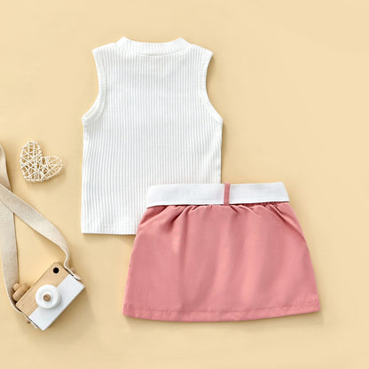 Children Summer Skirt Outfit Sleeveless