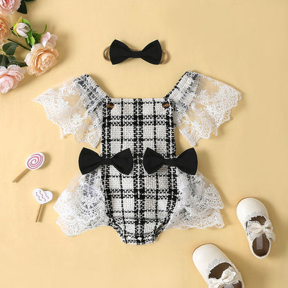 Bow Plaid Bodysuit