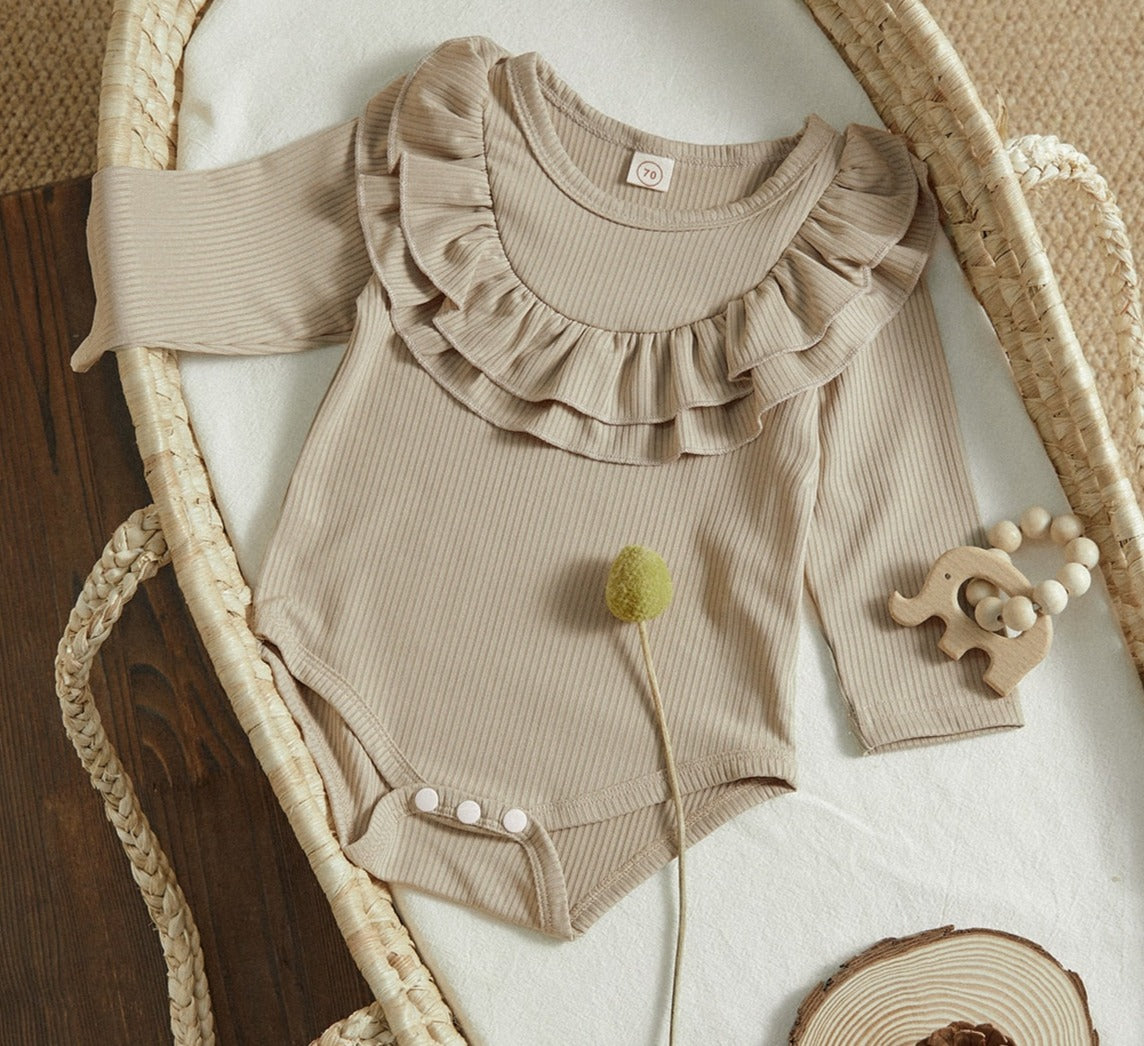 Children's Bodysuit Collar Ruffles