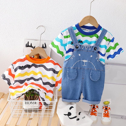 Children's Bib Set Wavy Stripes