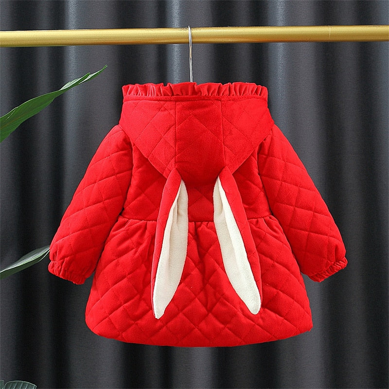 Hooded Coats Big Ears Cotton Padded Velvet Warm