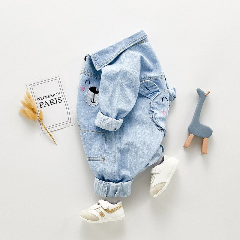 Baby Bear Denim Jumpsuit