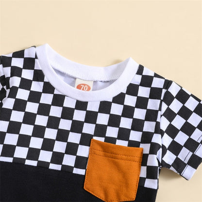 Checkered Short Sleeve Children's Set