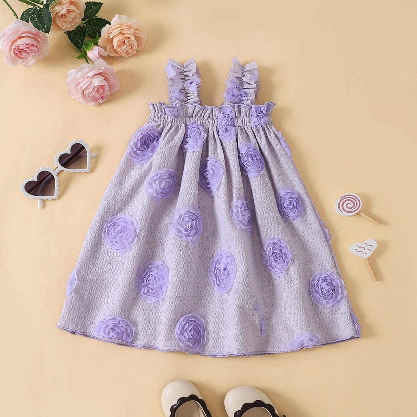 Flower Pleated Dress