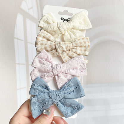 4Pcs/Set Vallery Bows Hair Clip