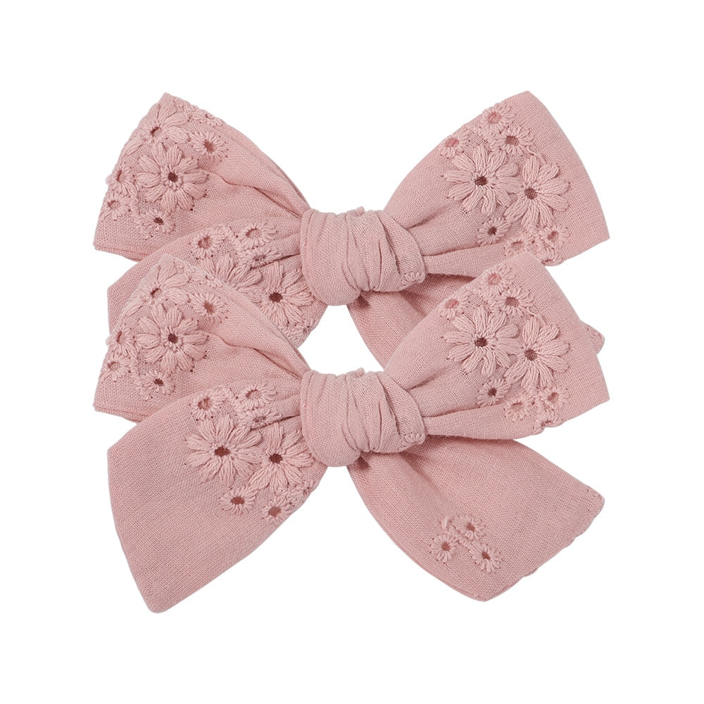 2Pcs/Set  Emma Bowknot Hair Clips