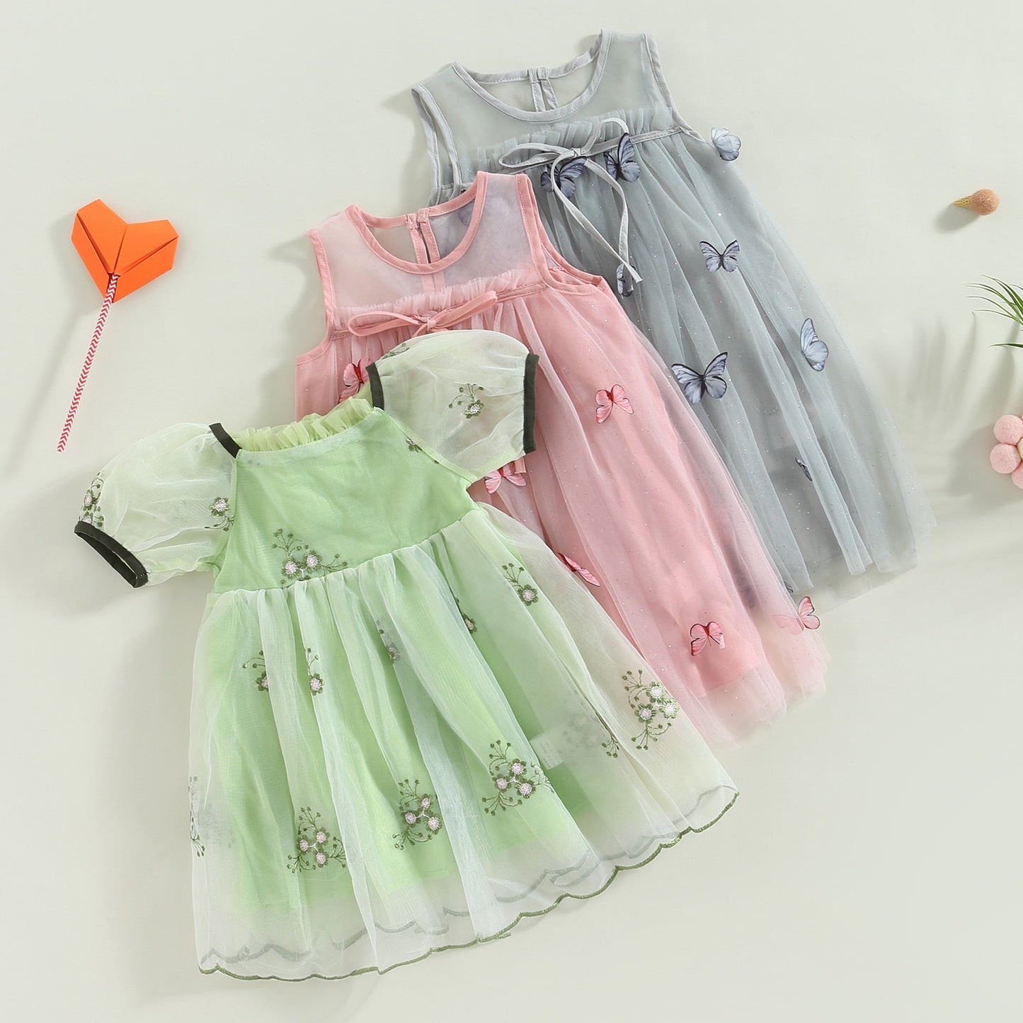 Butterfly Flower Mesh Dress