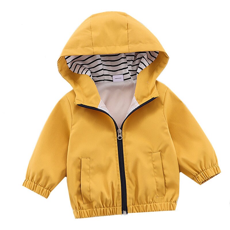 Baby Boys Trench Coat Autumn Spring New Hooded Jacket Coat Solid Color Baby Clothes For Kids 0-2 Years Kids Outerwear