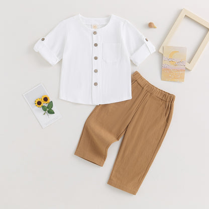 Children's shirt set with buttons