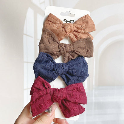 4Pcs/Set Vallery Bows Hair Clip