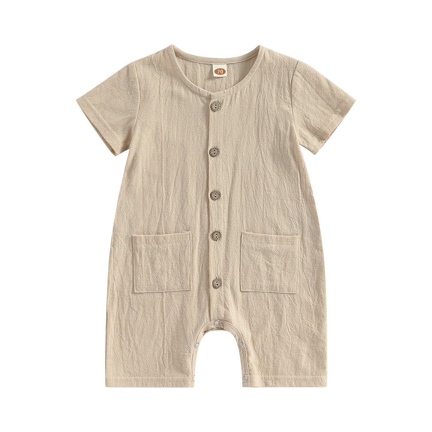 Button short Sleeve Jumpsuit