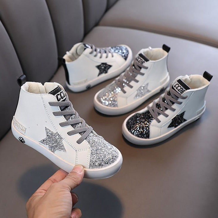 Children's Sneakers Glitter Star Booties