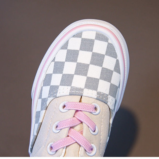 Pink Checkered Children's Sneakers