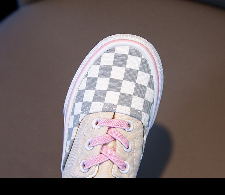 Pink Checkered Children's Sneakers