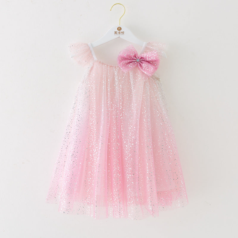 Children's Tulle Glitter Bow Dress