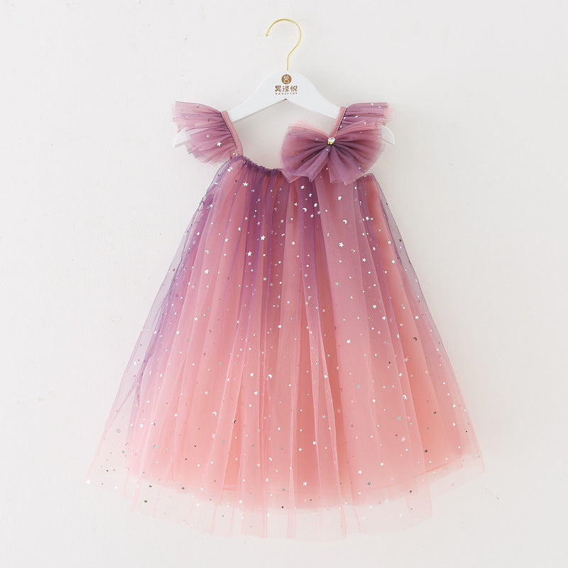 Children's Tulle Glitter Bow Dress