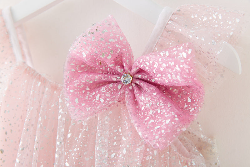 Children's Tulle Glitter Bow Dress