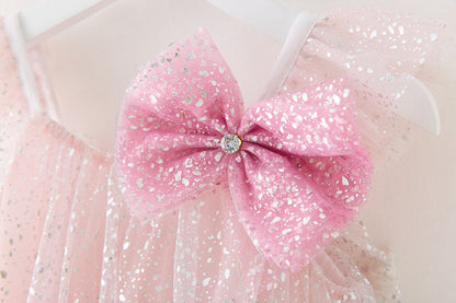 Children's Tulle Glitter Bow Dress