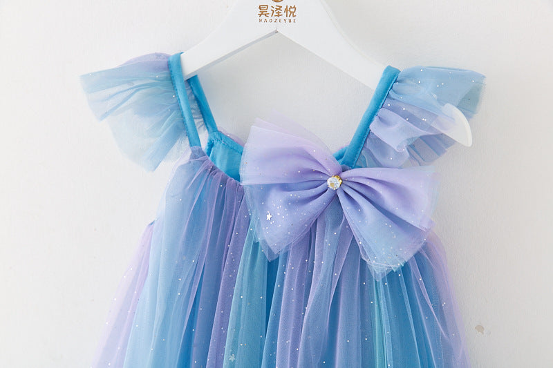 Children's Tulle Glitter Bow Dress