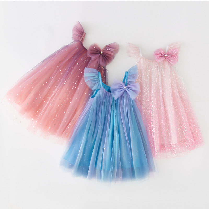 Children's Tulle Glitter Bow Dress