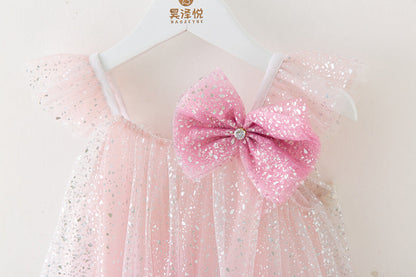 Children's Tulle Glitter Bow Dress