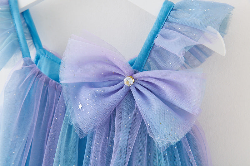 Children's Tulle Glitter Bow Dress