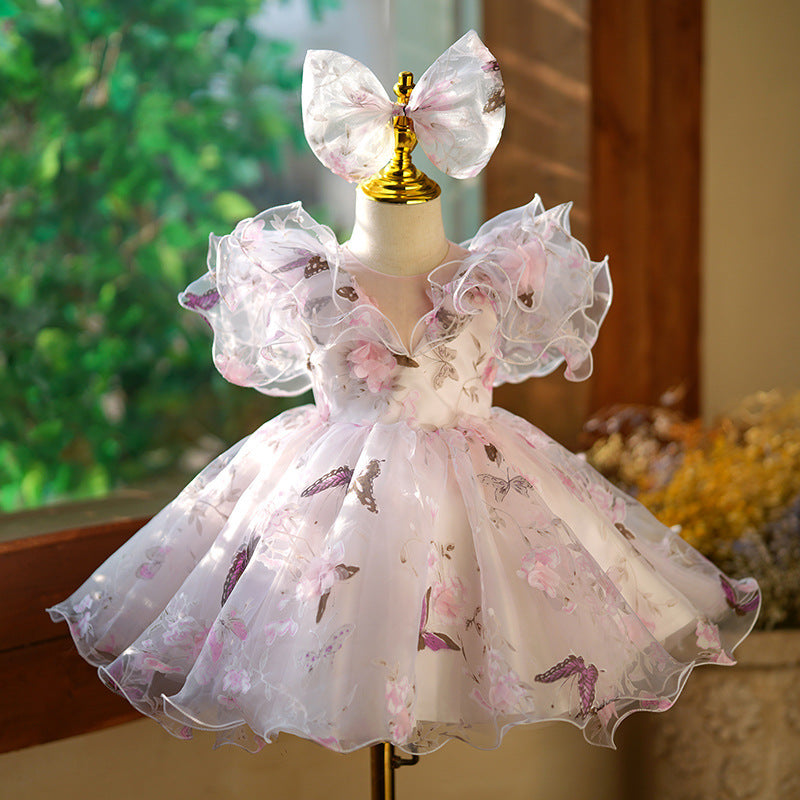 Puffy Butterfly Children's Party Dress