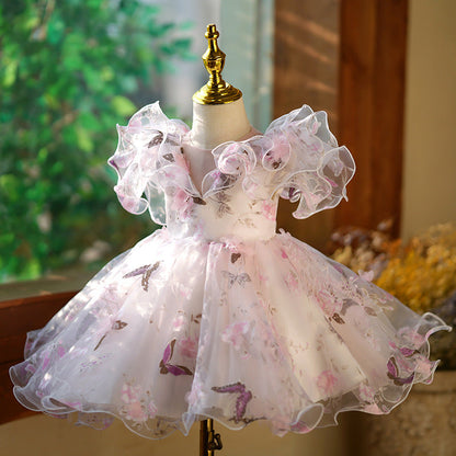 Puffy Butterfly Children's Party Dress