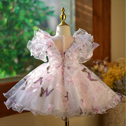 Puffy Butterfly Children's Party Dress